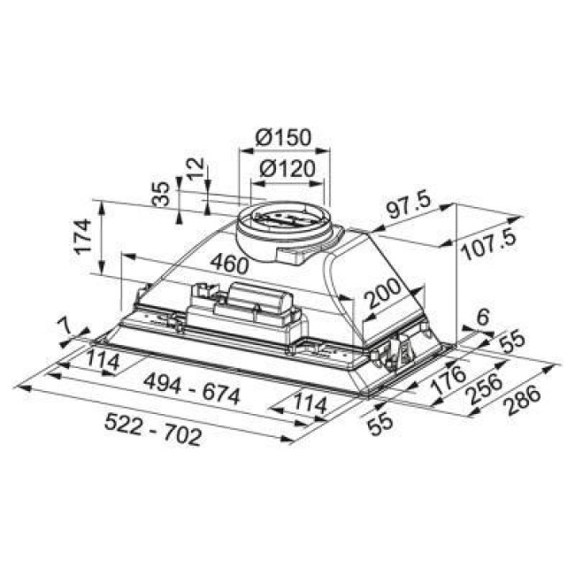 Вытяжка встраиваемая Franke Inca Smart FBI 525 XS HCS (305.0599.509)