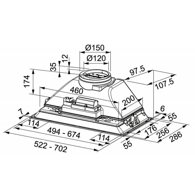 Вытяжка встраиваемая Franke Inca Smart FBI 525 XS HCS (305.0599.509)