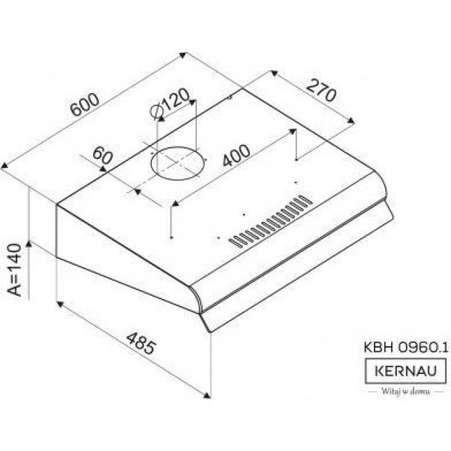 Вытяжка плоская KERNAU KBH 0960.1 W