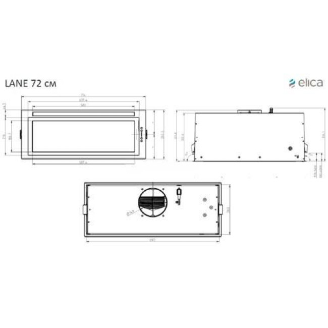 Вытяжка Elica LANE BL MAT/A/72