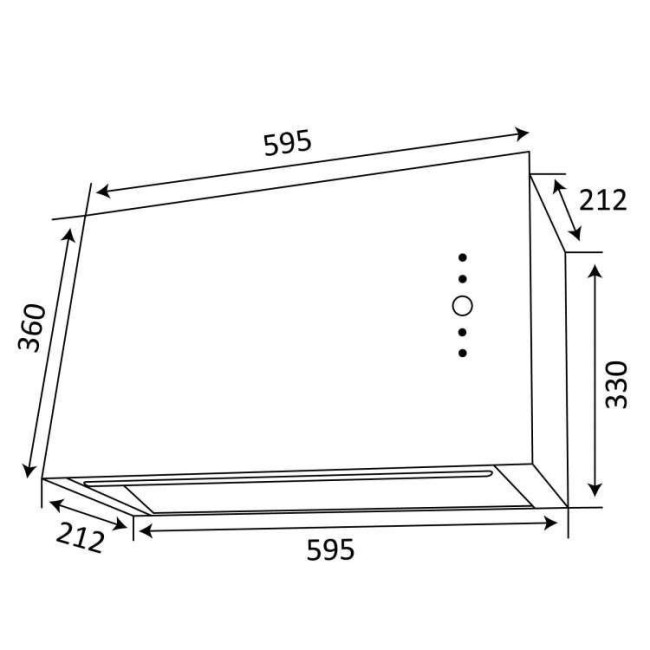 Витяжка Ventolux PUNTO 60 BK (1000) TC MM BOX