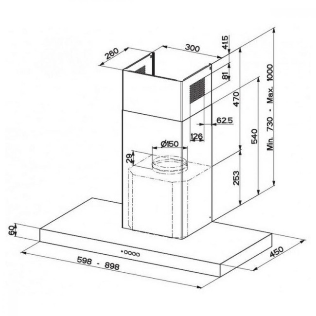 Вытяжка Т-образная Faber Stilo Comfort Bk Matt A90 (325.0618.783)