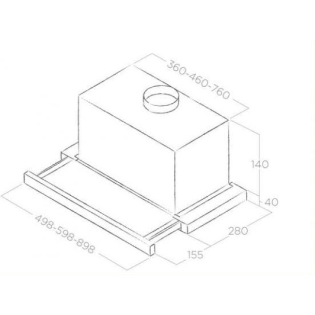 Вытяжка кухонная ELICA TT14 LUX BL/A/50