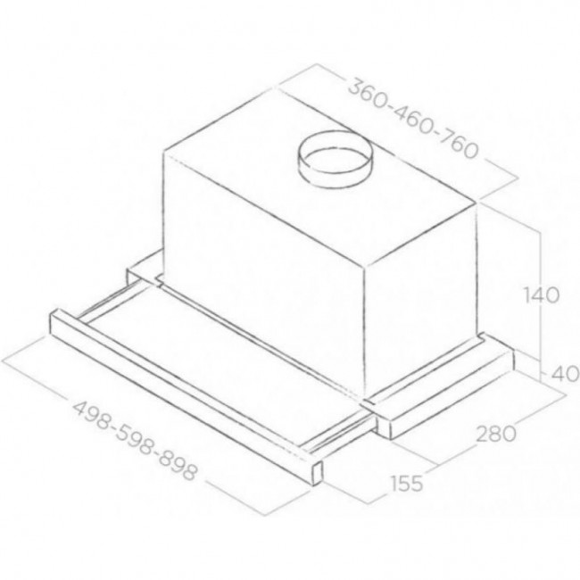 Вбудована витяжка ELICA TT14 LUX GRIX/A/50