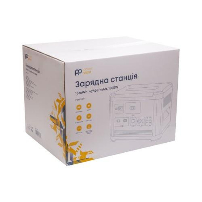 Зарядная станция PowerPlant P1500W 1536Wh, 426667mAh (PB930739)