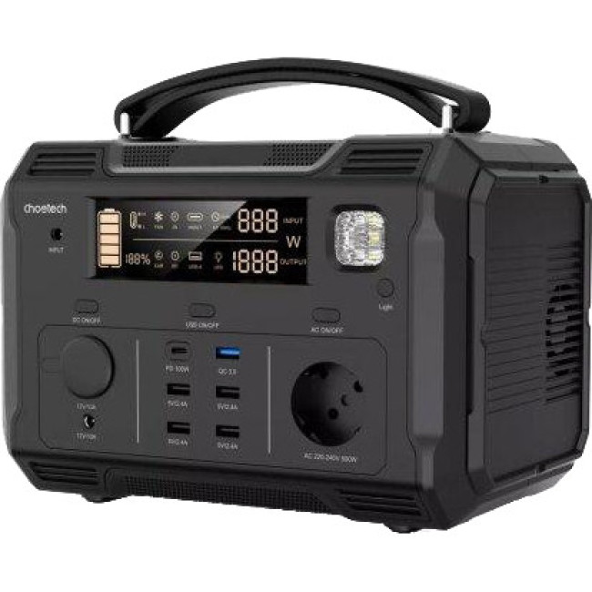 Зарядная станция Choetech Portable Power Station 500W BS004 (BS004-EU-BK)