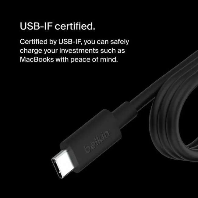 Belkin 100W GAN Type-C Cable Black (INC016VFBK)