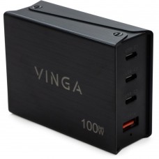 Vinga 100W PD+QC 3C1A ports Wired Charger Black (VCPCH100CB)