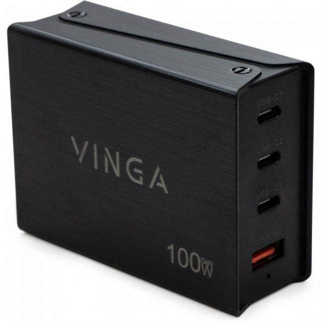 Vinga 100W PD+QC 3C1A ports Wired Charger Black (VCPCH100CB)