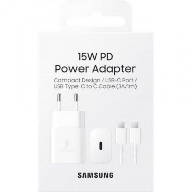 Samsung 15W PD Power Adapter (with Type-C cable) White (EP-T1510XWE)