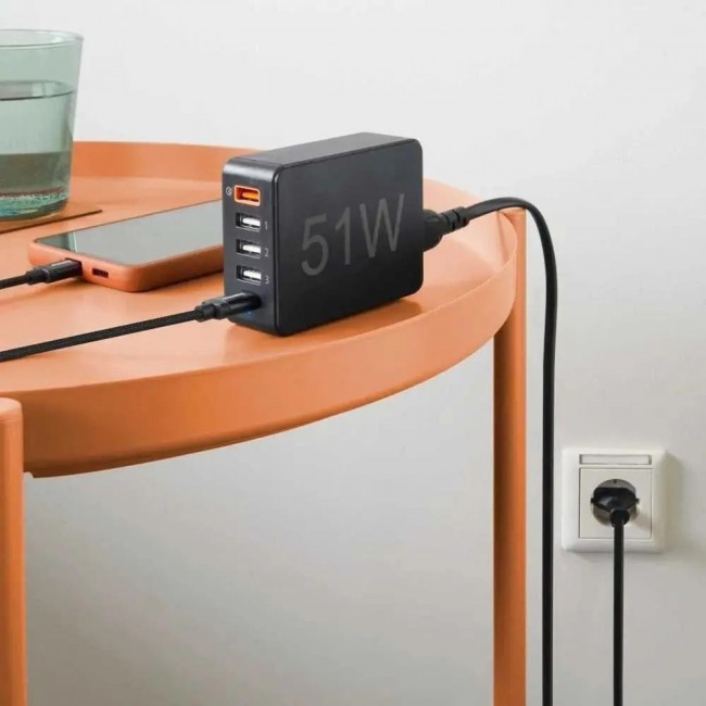 HAMA 3xUSB-A 1xUSB-C PD QC3.0 51W (00201630)