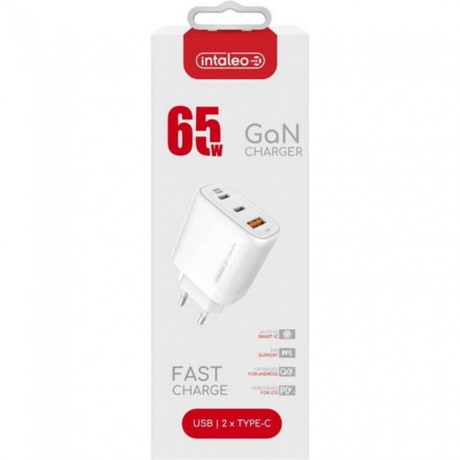 Intaleo 65W 2USB-C PD+USB-A QC 3.0 white (1283126559525)