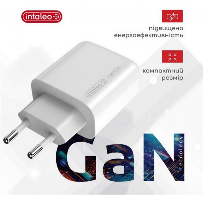 Intaleo 65W 2USB-C PD+USB-A QC 3.0 white (1283126559525)