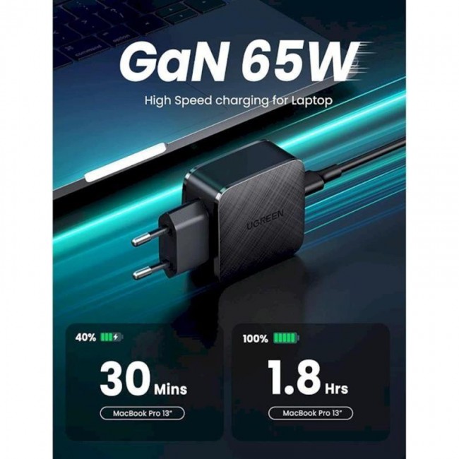 UGREEN 65W Type-C PD GaN Charger Black (70817)