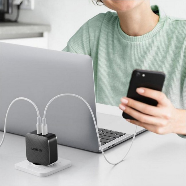 UGREEN 66W 2 x Type-C PD Charger Black (70867)