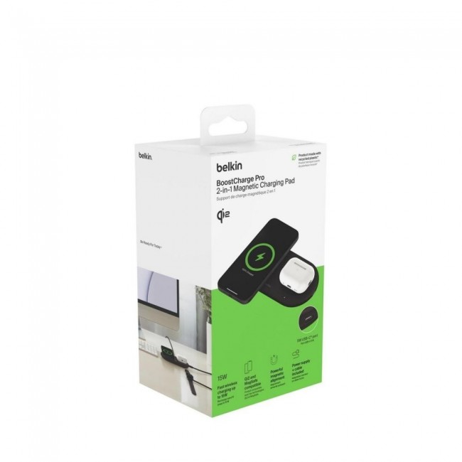 Belkin Boost Charge Pro 2-in-1 Qi2 15W Black (WIZ021VFBK)