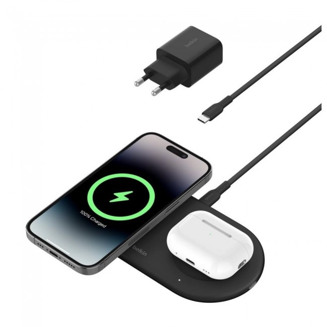 Belkin Boost Charge Pro 2-in-1 Qi2 15W Black (WIZ021VFBK)