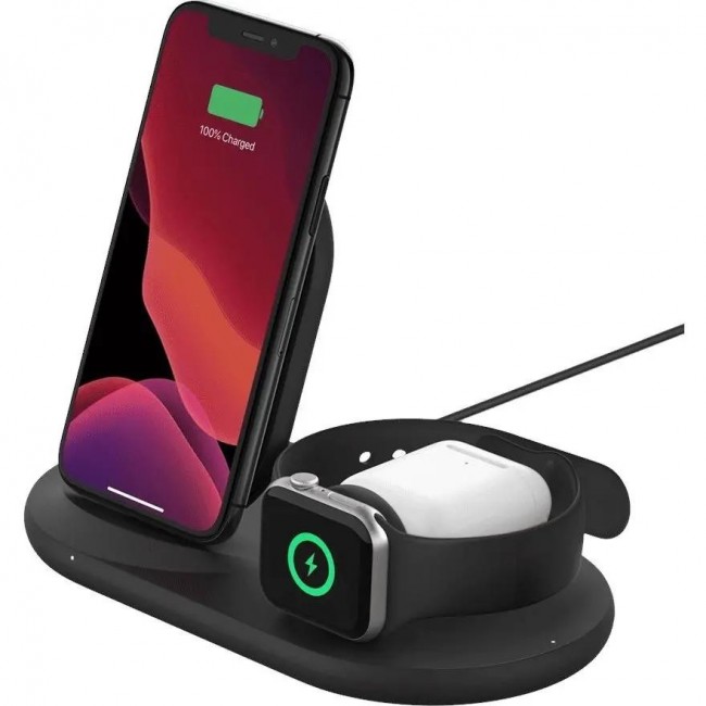 Belkin Boost Up 3-in-1 Wireless Charger Black (WIZ001VFBK)