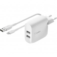 Belkin Boost Up Charge Dual USB-A Wall Charger 24W + Lightning White (WCD001VF1MWH)