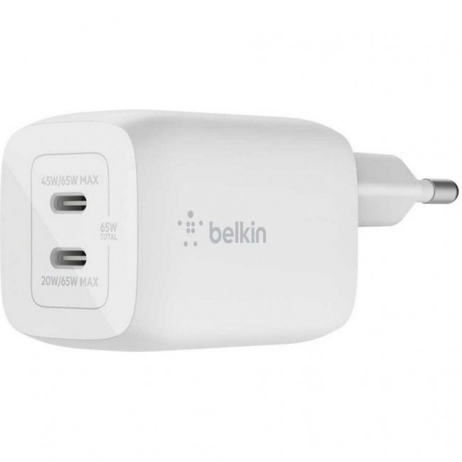 Belkin Boost Up Charge Pro GaN Dual USB-C Charger 65W White (WCH013VFWH)