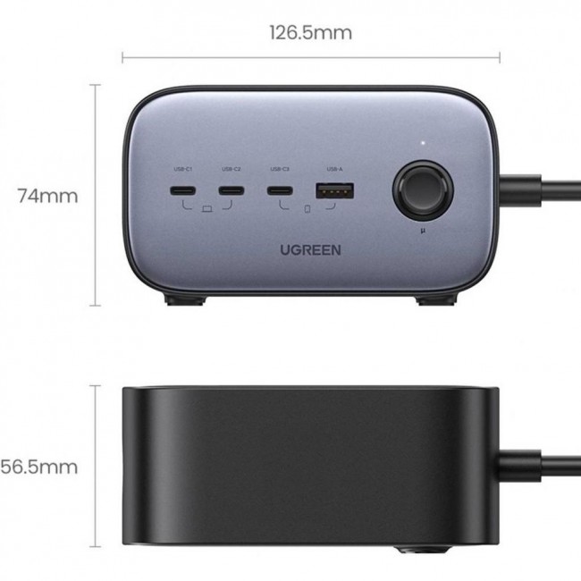 UGREEN CD270 GaN 100W DigiNest Pro Power Strip Gray (60167)