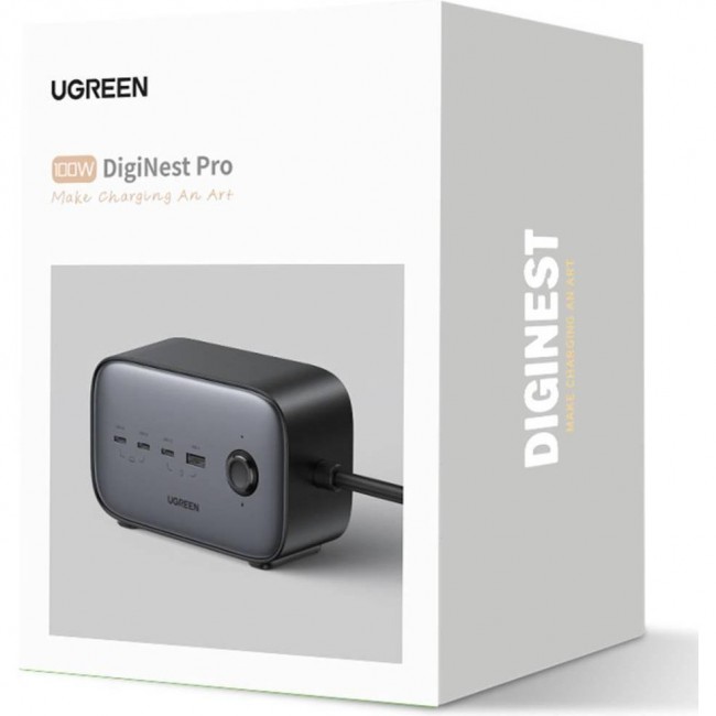 UGREEN CD270 GaN 100W DigiNest Pro Power Strip Gray (60167)