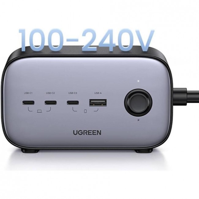 UGREEN CD270 GaN 100W DigiNest Pro Power Strip Gray (60167)