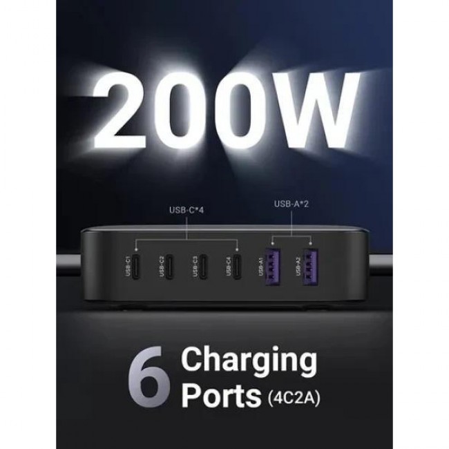 UGREEN CD271 200W Nexode 2m GaN Desktop Charger Gray (40914)