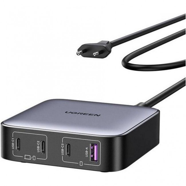 UGREEN CD328 GaN 100W 1xUSB-A 3-USB-C PD3.0 QC4.0 Wall Charger Gray (90928)