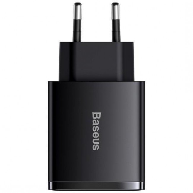 Baseus Compact Quick Charger 2xUSB U+C 30W Black (CCXJ-E01)
