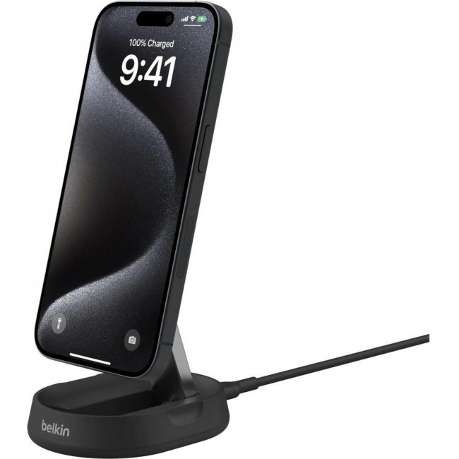 Belkin Magnetic Wireless Charging Stand Qi2 15W Black (WIA008BTBK)