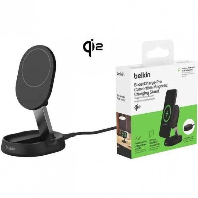 Belkin Magnetic Wireless Charging Stand Qi2 15W Black (WIA008BTBK)