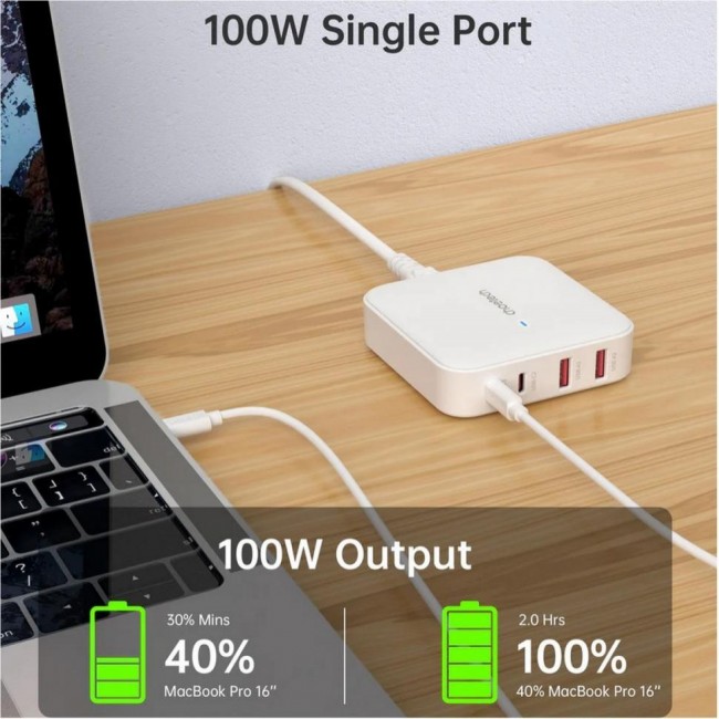 Choetech PD8008 100W Desktop GaN Charger White (PD8008-EU-WH)
