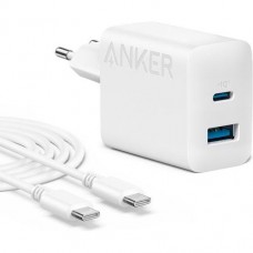 Anker PowerPort 312 20W PD3.0, PIQ3.0, QC3.0 White + Type-C to Type-C (B2348G21)