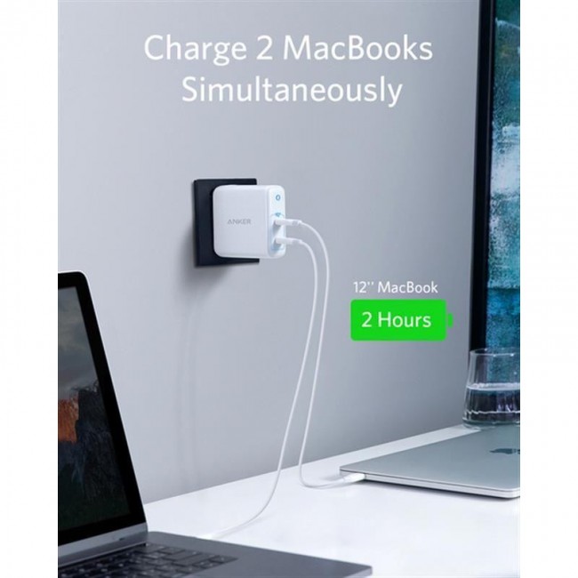 Anker PowerPort Atom III Duo White (A2629H21)