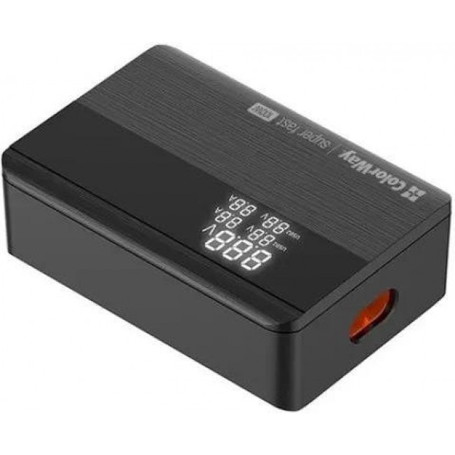 ColorWay Power Delivery GaN 2xUSB-A 2xUSB Type-C 100W Black (CW-CHS041PD-BK)