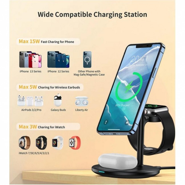 Choetech T585-F 3in1 Magnetic wireless charger station