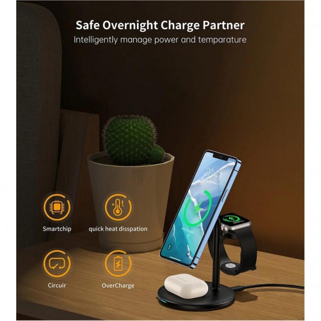 Choetech T585-F 3in1 Magnetic wireless charger station