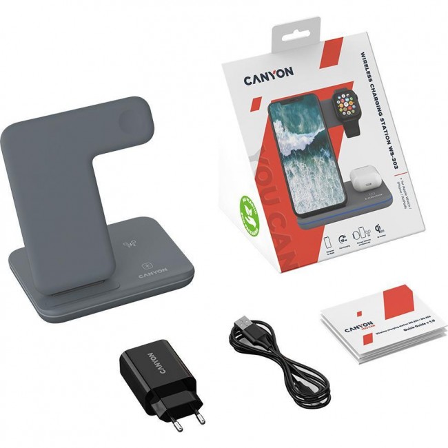 Canyon WS-303 Wireless Charging Station Dark Gray (CNS-WCS303DG)