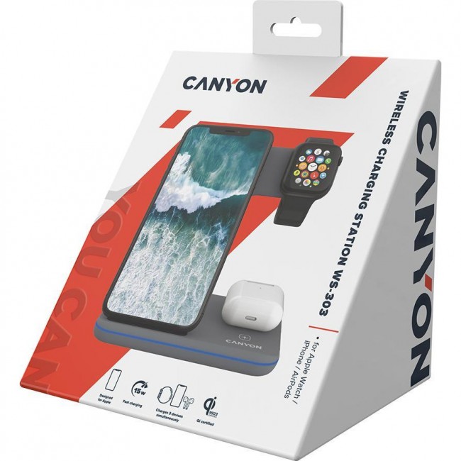 Canyon WS-303 Wireless Charging Station Dark Gray (CNS-WCS303DG)
