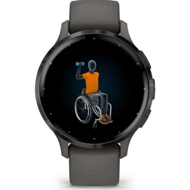 Garmin Venu 3S Slate S. Steel Bezel w. Pebble Gray Case and S. Band (010-02785-00/50)
