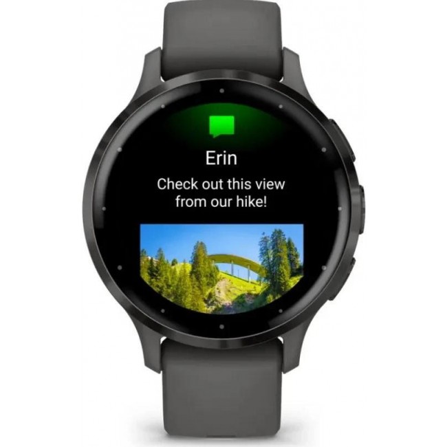 Garmin Venu 3S Slate S. Steel Bezel w. Pebble Gray Case and S. Band (010-02785-00/50)