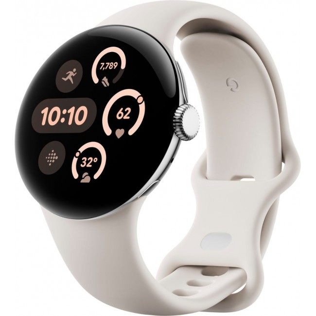 Google Pixel Watch 3 41 mm LTE Polished Silver Aluminum Case/Porcelain Active Band