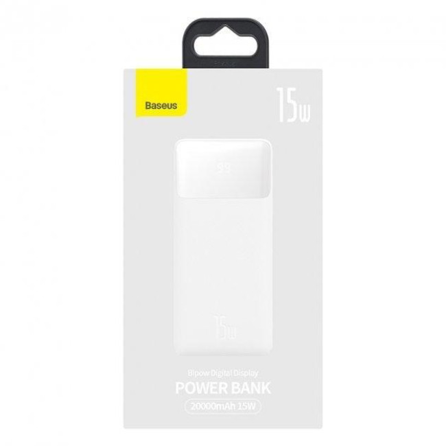 Baseus Bipow Digital Display Powerbank 15W 20000mAh White (PPDML-J02)