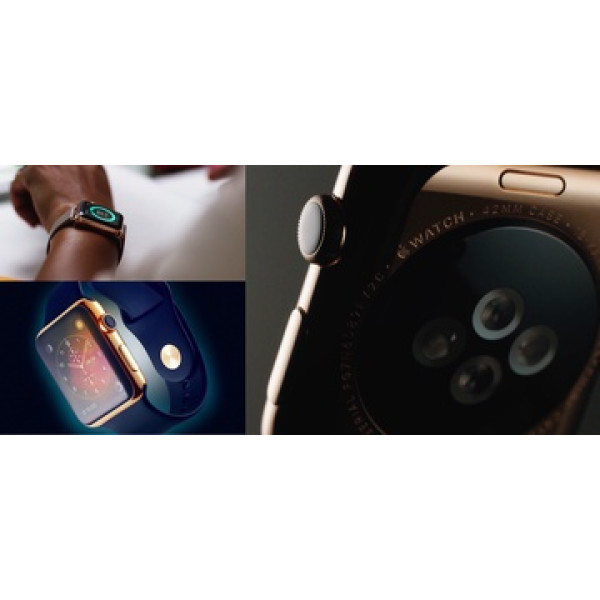 Умные часы Apple Watch Edition 42mm 18-Karat Yellow Gold Case with Black Sport Band (MJ8Q2)