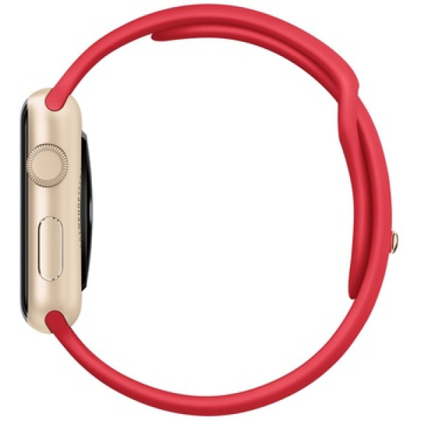 Умные часы Apple Watch Sport 42mm Gold Aluminum Case with Red Sport Band (MMEE2)