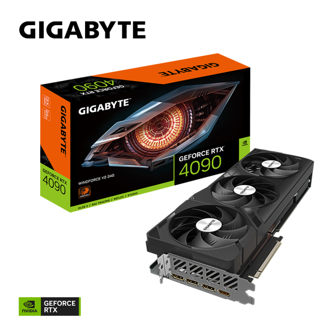 Видеокарта Gigabyte GeForce RTX4090 24GB WINDFORCE (GV-N4090WF3V2-24GD)