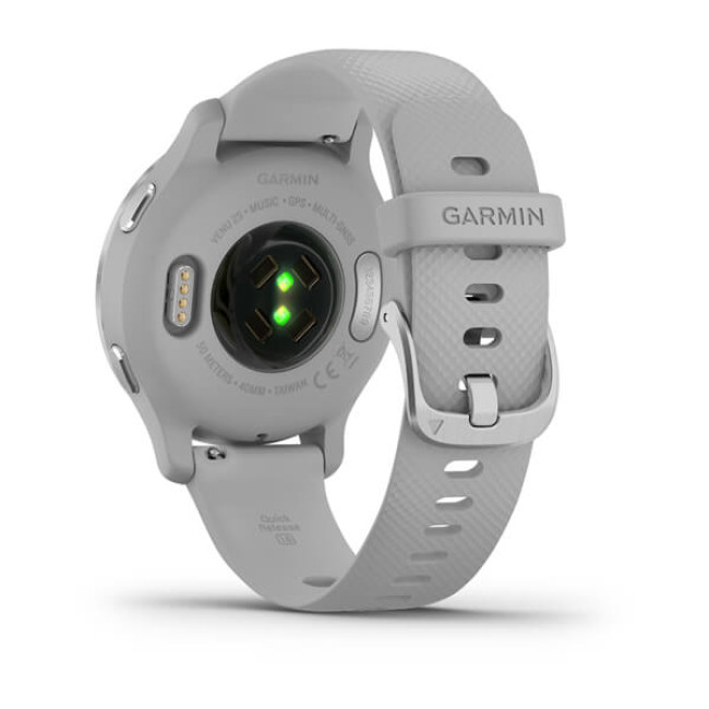 Garmin Venu 2S Silver Stainless Steel Bezel with Mist Gray Case and Silicone Band (010-02429-12/02)