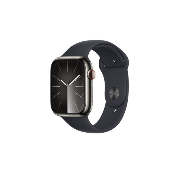 Apple Watch Series 9 GPS + Cellular 45mm Graphite S. Сталевий корпус з. Midnight Sport Band - S/M (MRMV3)