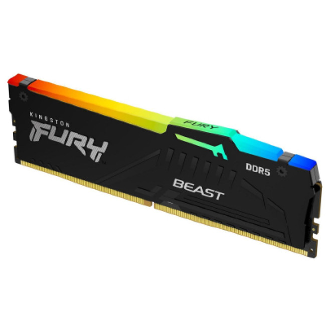 Модуль памяти Kingston Fury (ex.HyperX) DDR5 16GB 6000 MHz FURY Beast RGB (KF560C40BBA-16)